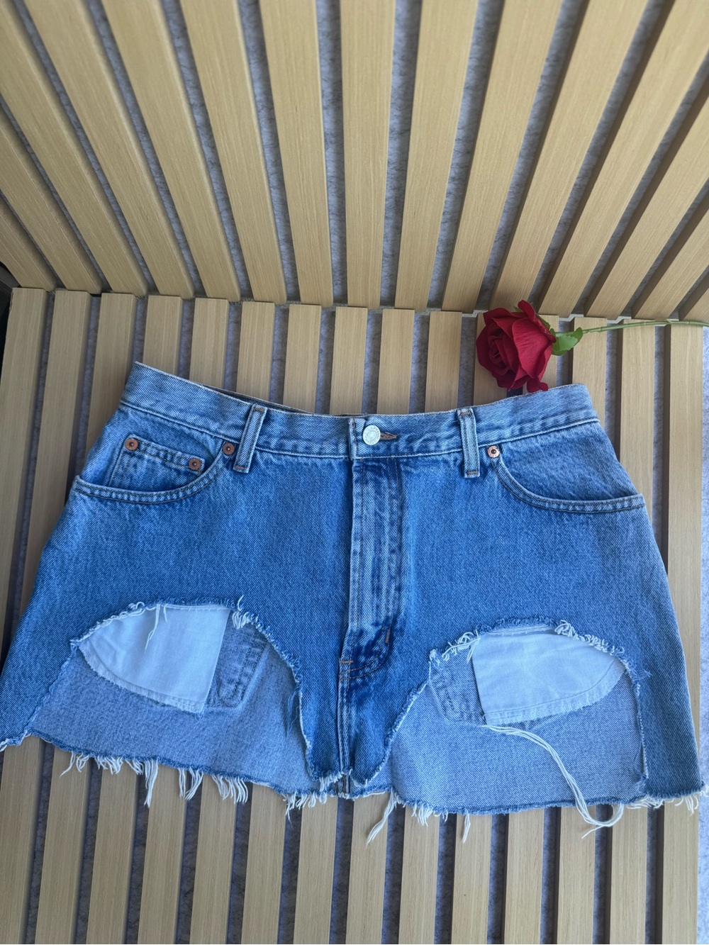 GAP Navy Label on Light Blue Denim Waistband